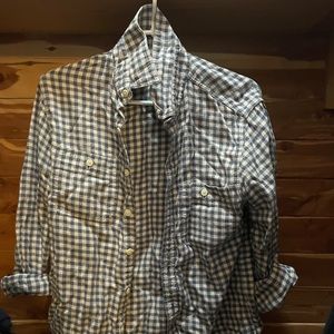 J Crew navy/grey gingham flannel
